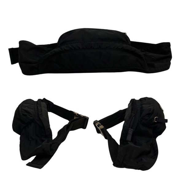 PRADA Triangle Logo Metal Fittings Nylon Body Bag Waist Shoulder Black 01014 - Picture 5 of 9